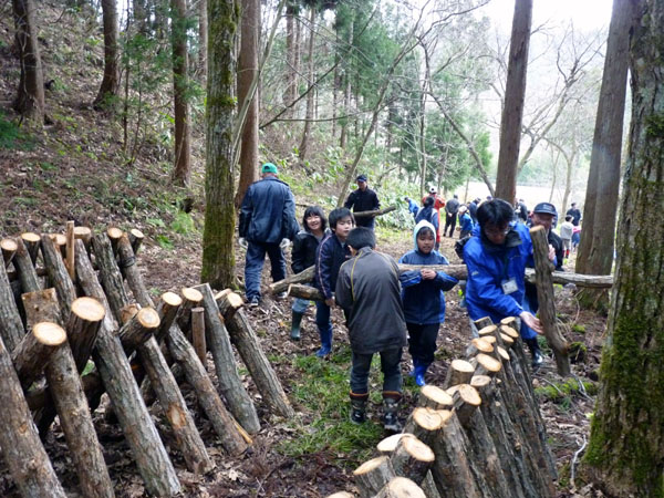 シイタケの埴菌体験