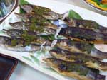 ホテルまさかの料理-焼魚（イワナ・ヤマメ）