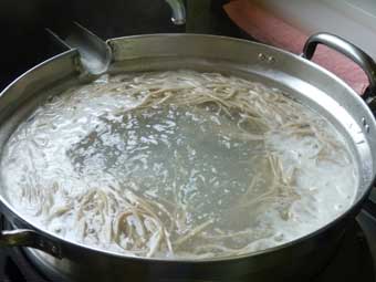 蕎麦打ち体験での蕎麦