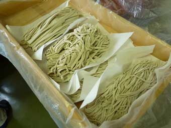 蕎麦打ち体験での蕎麦