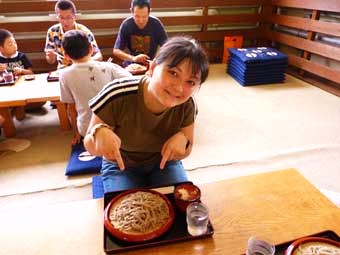 蕎麦打ち体験後の昼食