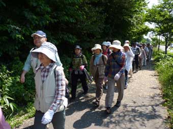 意気揚々と歩きだす参加者