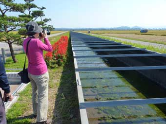 経緯度交会点標示塔傍の灌漑用水