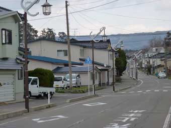 金浦町の漁港近くの街灯